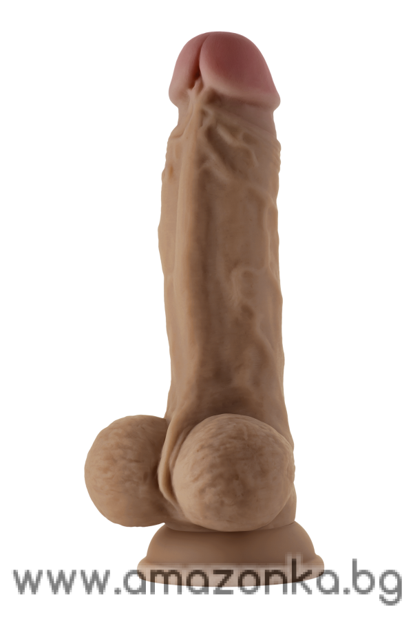 SHAFT MODEL A 7.5 INCH LIQUID SILICONE DONG WITH BALLS OAK