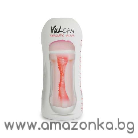 Вулкана на Реалистична вагина от КИБЕР кожа с телесен цвят и розови устни