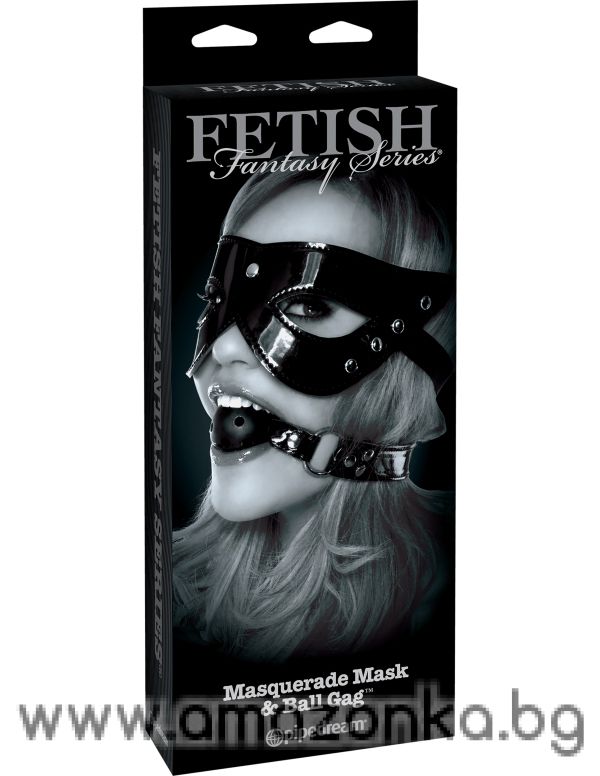 Комплект с маска и наустник с топка за уста с отвори Fetish Fantasy Limited Edition Masquerade Mask & Ball Gag