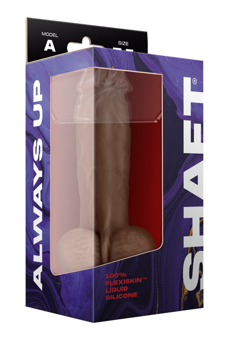 SHAFT MODEL A 7.5 INCH LIQUID SILICONE DONG WITH BALLS OAK