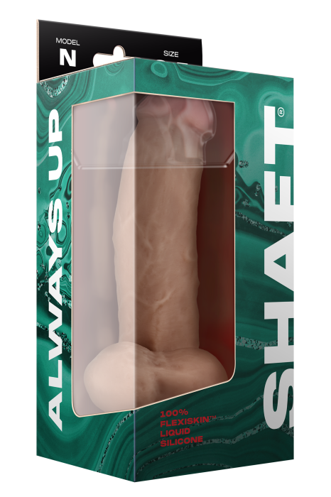 SHAFT MODEL N 8.5 INCH LIQUID SILICONE DONG WITH BALLS PINE