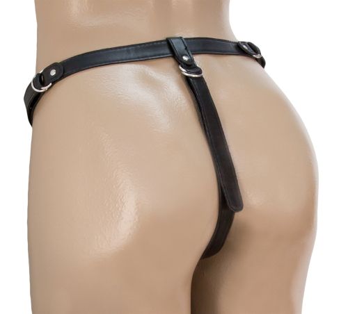 Sexxbian 8 Inch 10 Rhythm Vibrating Dong with Harness, Beige