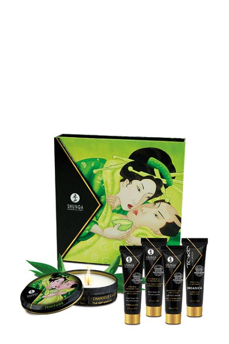 "Shunga" Комплект от лубриканти и свещ за масаж GEISHAS SECRET KIT ORGANICA