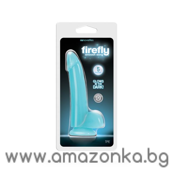 FIREFLY SMOOTH GLOWING DONG 5INCH BLUE