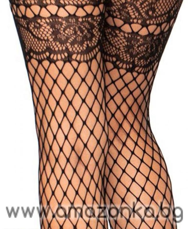 Leg Avenue Lace french cut faux garter Industrial Net tights