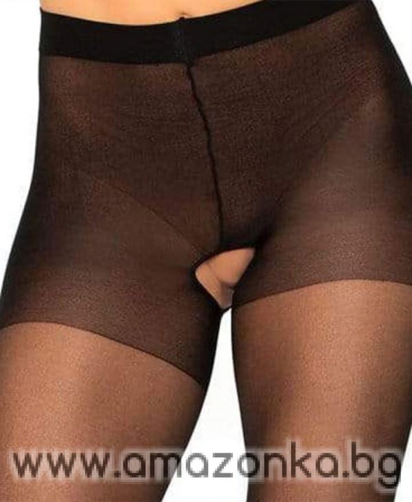 Leg Avenue, Sheer nylon crotchless pantyhose black