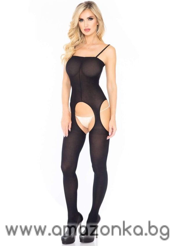 Leg Avenue Body stocking, opaque suspender bodystocking.
