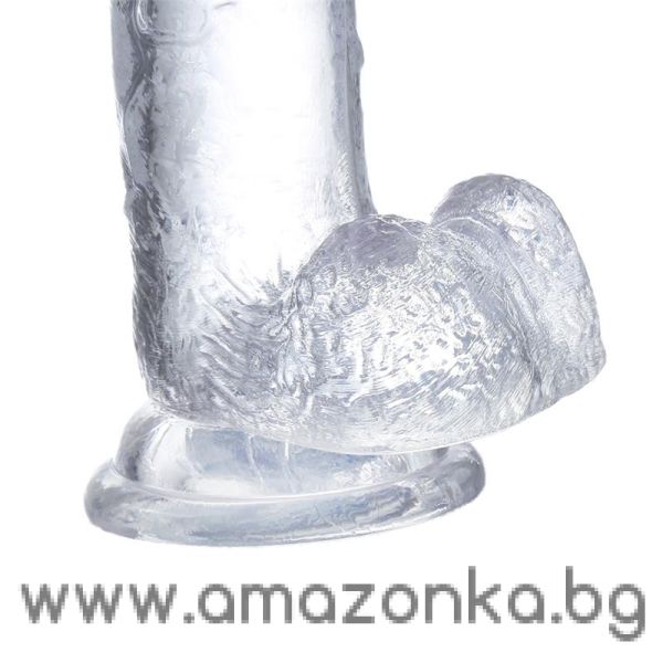 Glazed-Realistic Dildo with Testicles Crystal Material 20 cm