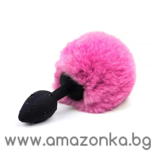 Butt Plug with Pompon Pink Size S