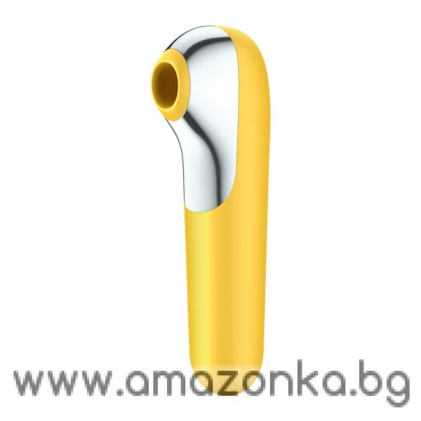 SATISFYER Dual Love Vibe and Sucker with Air Pulse Yellow