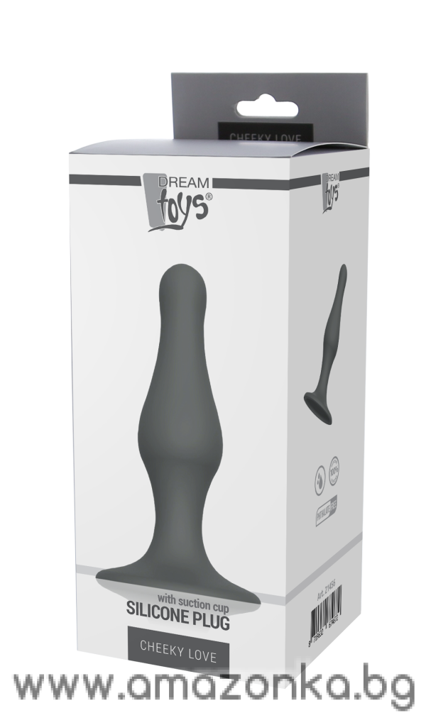 CHEEKY LOVE GREY PLUG WITH SUCTION CUP