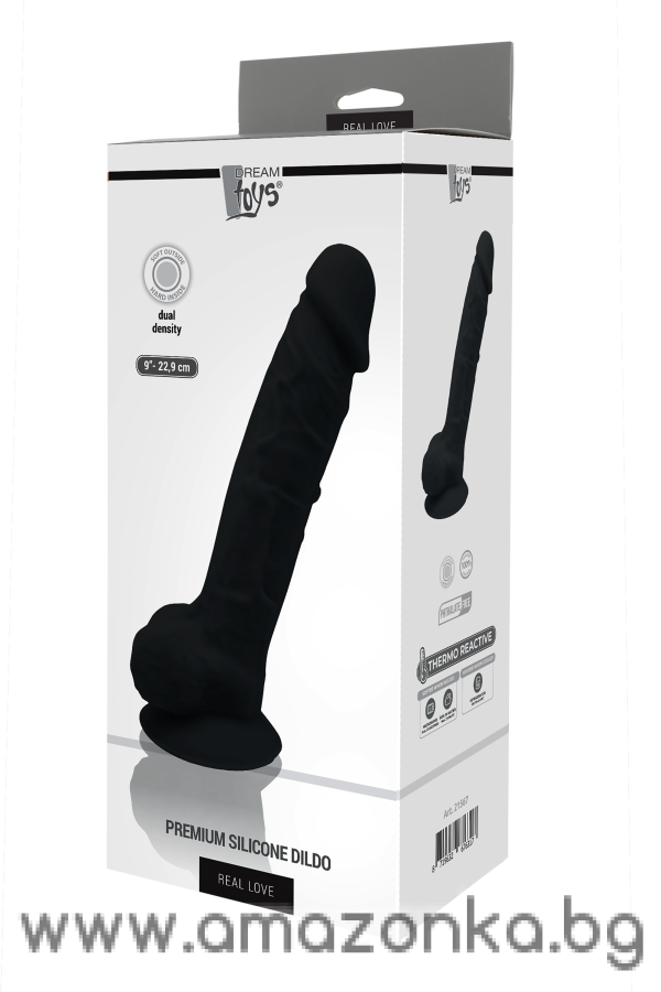 REAL LOVE DILDO 9INCH BLACK