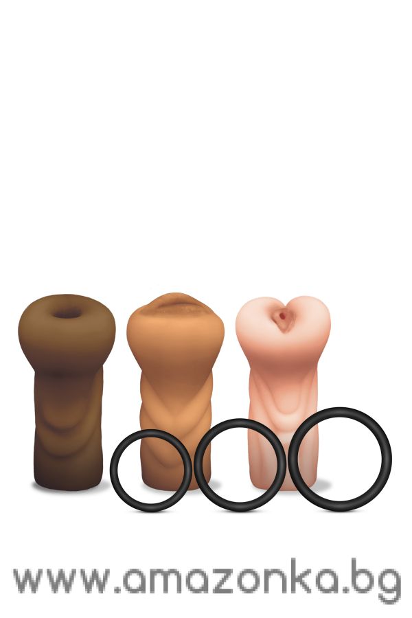 HAPPY ENDING MSTR B8 SIX PACK ASS MOUTH PUSSY STROKER W/SIX RINGS