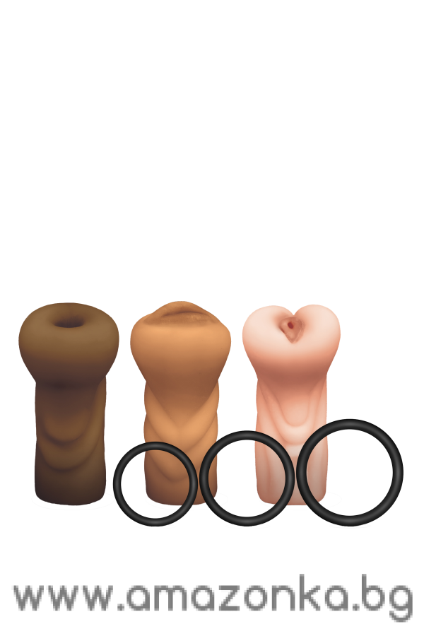 HAPPY ENDING MSTR B8 SIX PACK ASS MOUTH PUSSY STROKER W/SIX RINGS