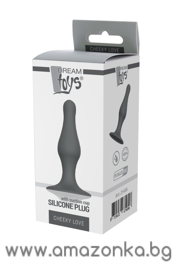 CHEEKY LOVE GREY PLUG WITH SUCTION CUP