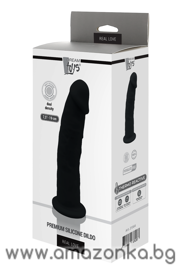 REAL LOVE DILDO 7.5INCH BLACK