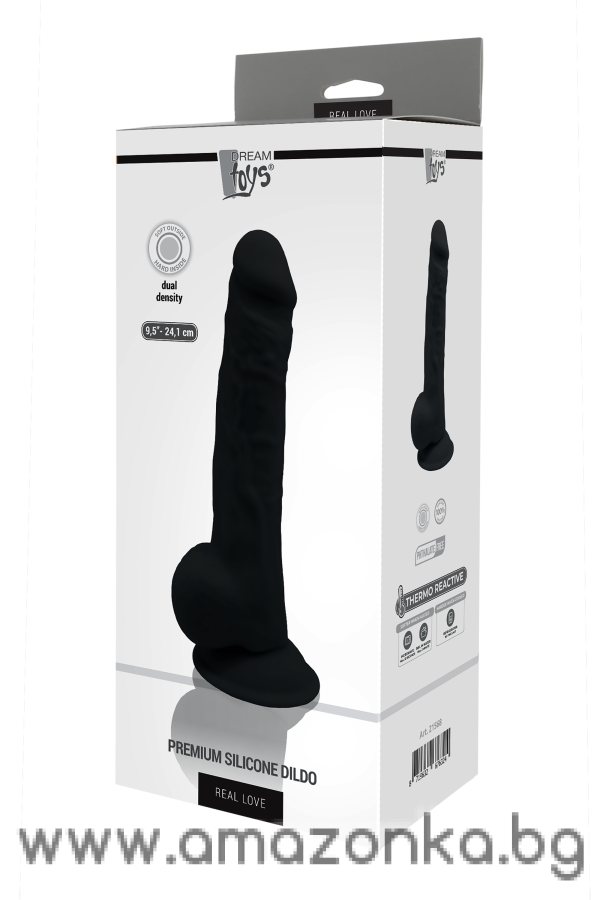 REAL LOVE DILDO 9.5INCH BLACK