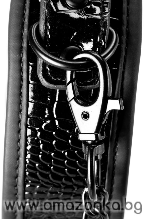 BLAZE COLLAR AND LEASH CROCO BLACK