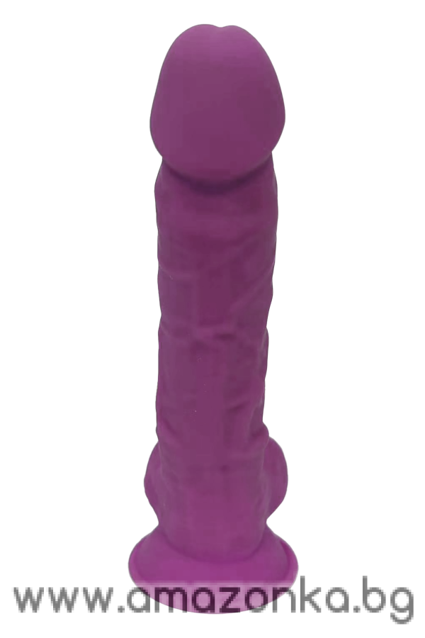 REAL LOVE DILDO WITH BALLS 7INCH PURPLE