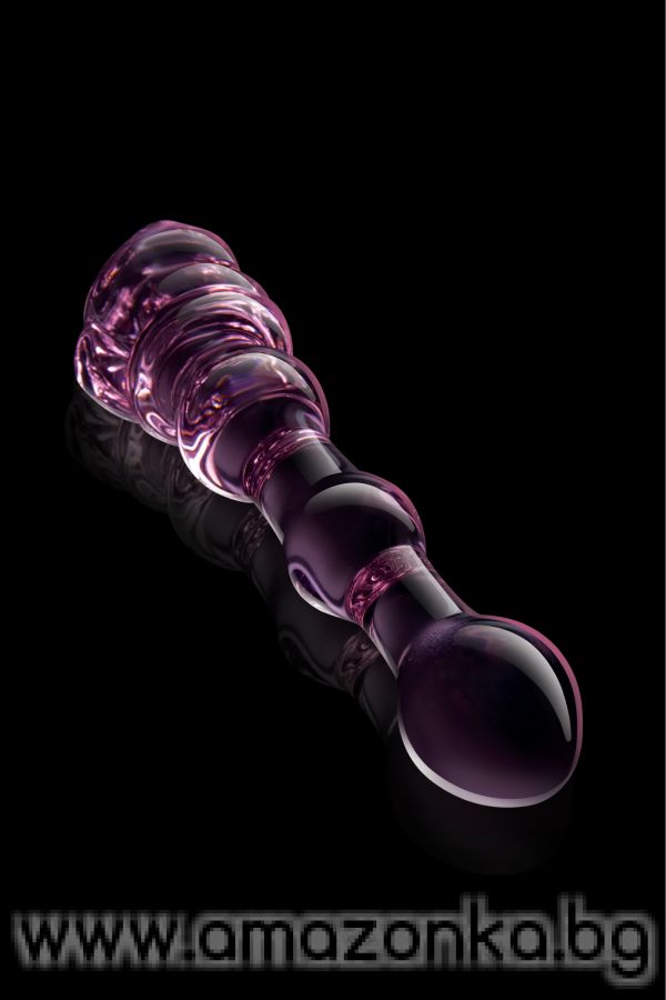 GLAZE GLASS ROSEBUD BEADED DILDO
