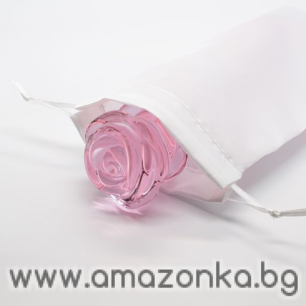 GLAZE GLASS ROSEBUD BEADED DILDO