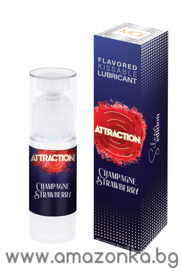 MAI ATTRACTION KISSABLE LUBRICANT CHAMPAGNE STRAWBERRY FLAVOR 50ML