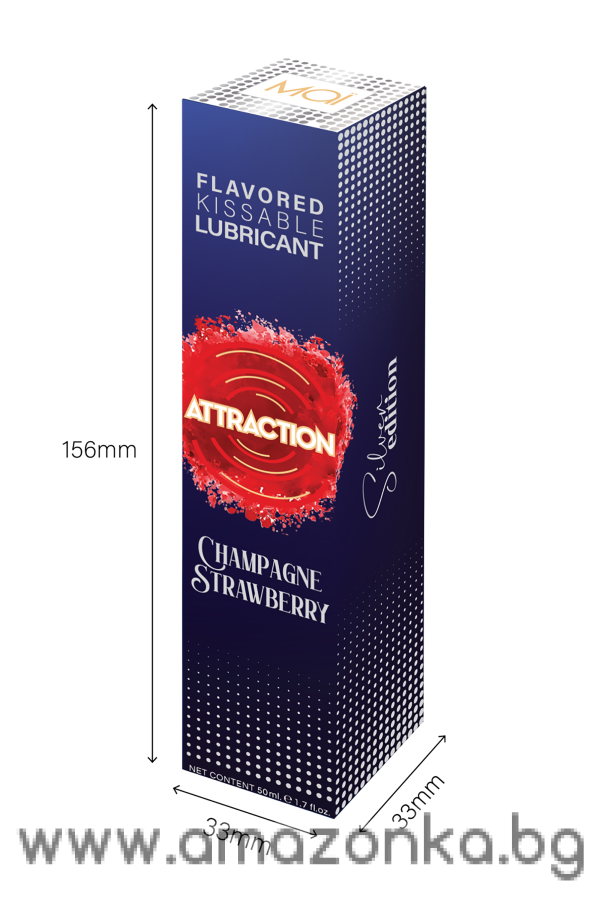 MAI ATTRACTION KISSABLE LUBRICANT CHAMPAGNE STRAWBERRY FLAVOR 50ML