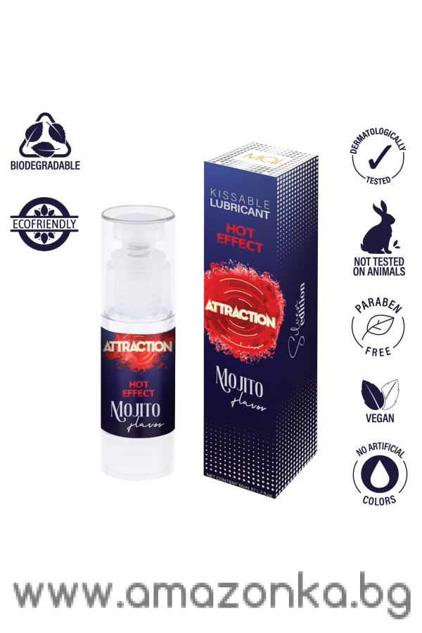 MAI ATTRACTION KISSABLE LUBRICANT HOT EFFECT MOJITO FLAVOR 50ML 