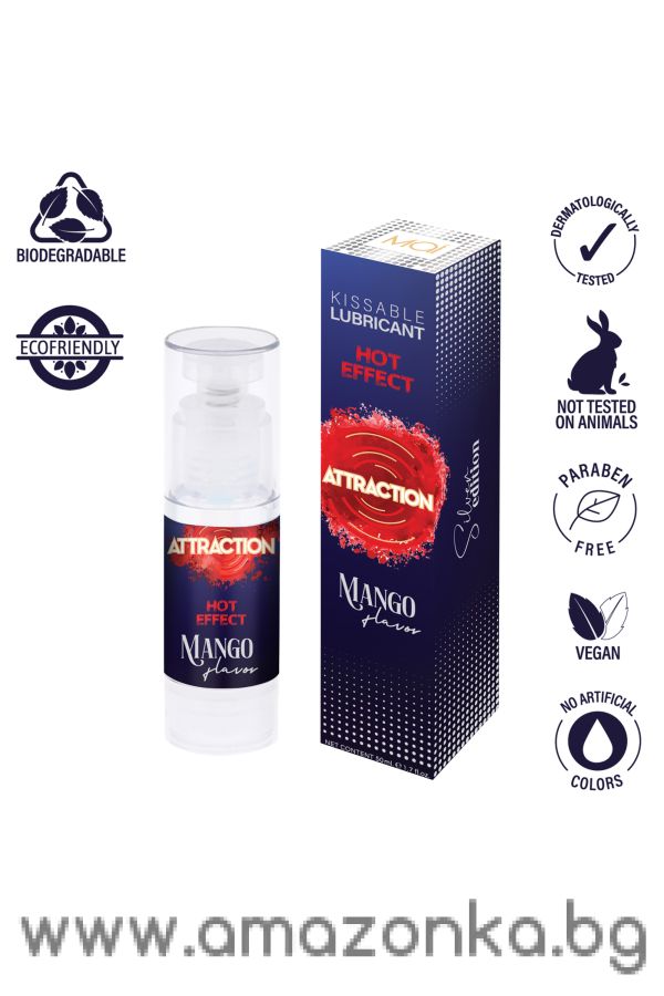MAI ATTRACTION KISSABLE LUBRICANT HOT EFFECT MANGO FLAVOR 50ML