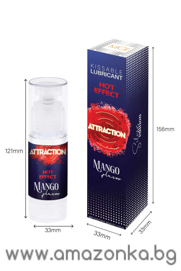 MAI ATTRACTION KISSABLE LUBRICANT HOT EFFECT MANGO FLAVOR 50ML