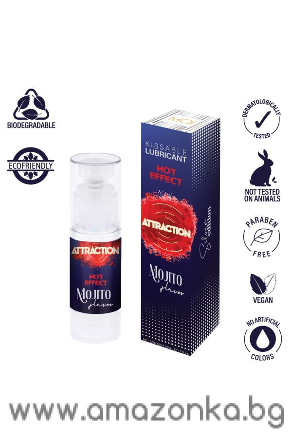 MAI ATTRACTION HOT KISS MASSAGE OIL MOJITO FLAVOR 50ML