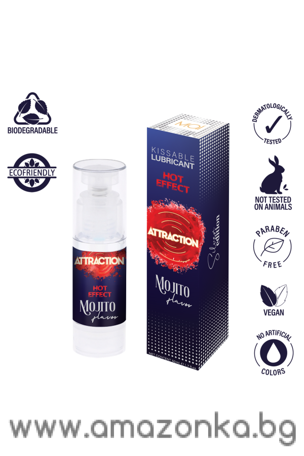 MAI ATTRACTION HOT KISS MASSAGE OIL MOJITO FLAVOR 50ML