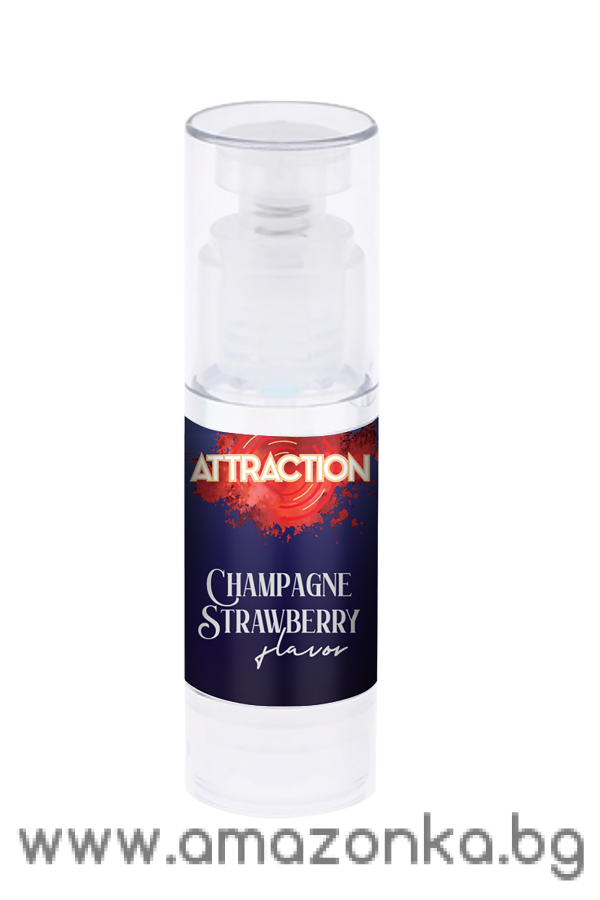 MAI ATTRACTION HOT KISS MASSAGE OIL CHAMPAGNE STRAWBERRY FLAVOR 50ML
