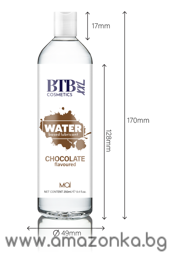BTB WATER BASED FLAVORED CHOCOLAT LUBRICANT 250ML