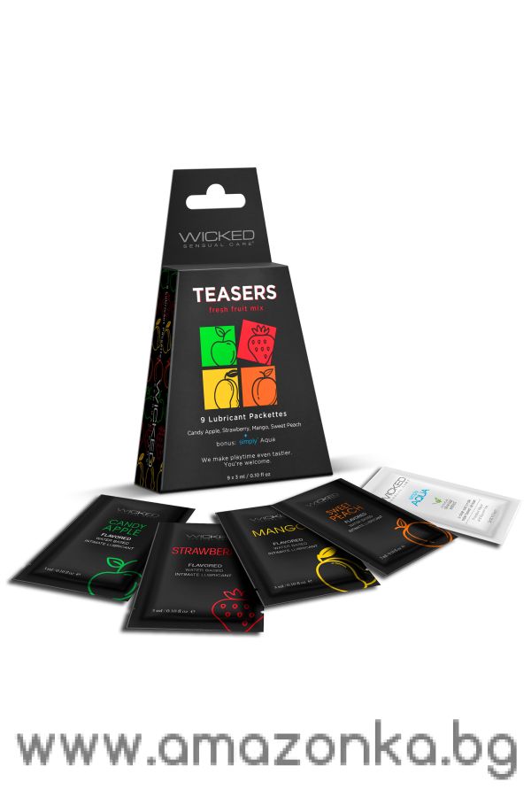 WICKED TEASERS FRESH FRUIT LUBRICANT MIX 9X3ML