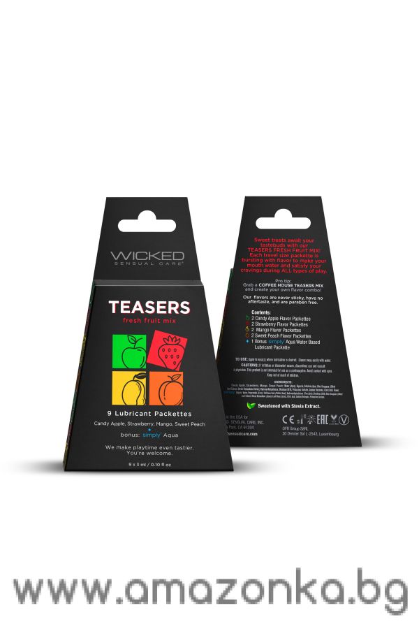 WICKED TEASERS FRESH FRUIT LUBRICANT MIX 9X3ML