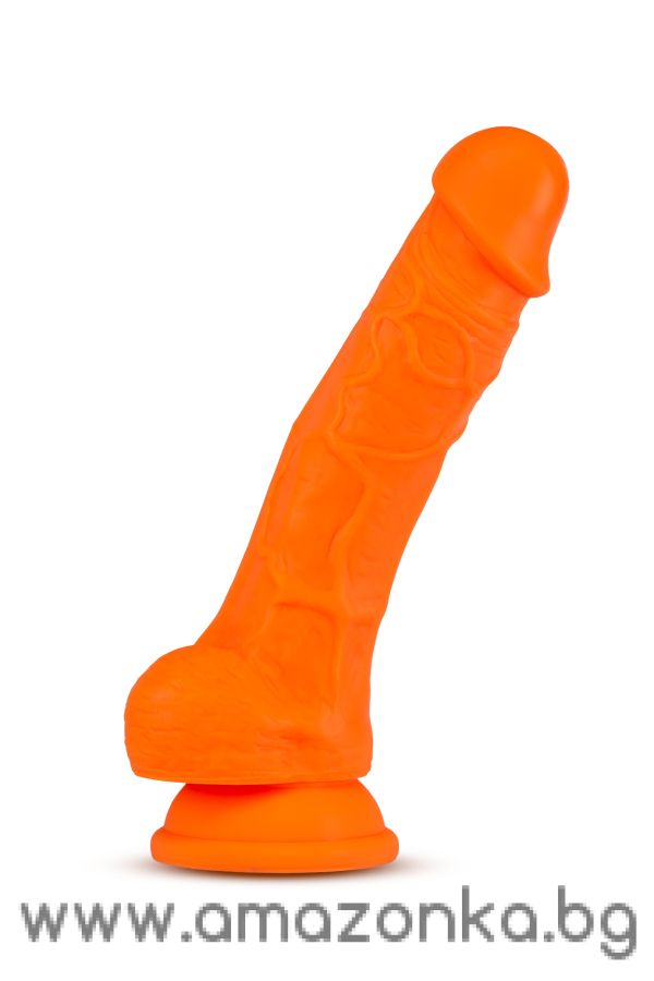 NEO ELITE 7.5INCH COCK WITH BALLS ORANGE