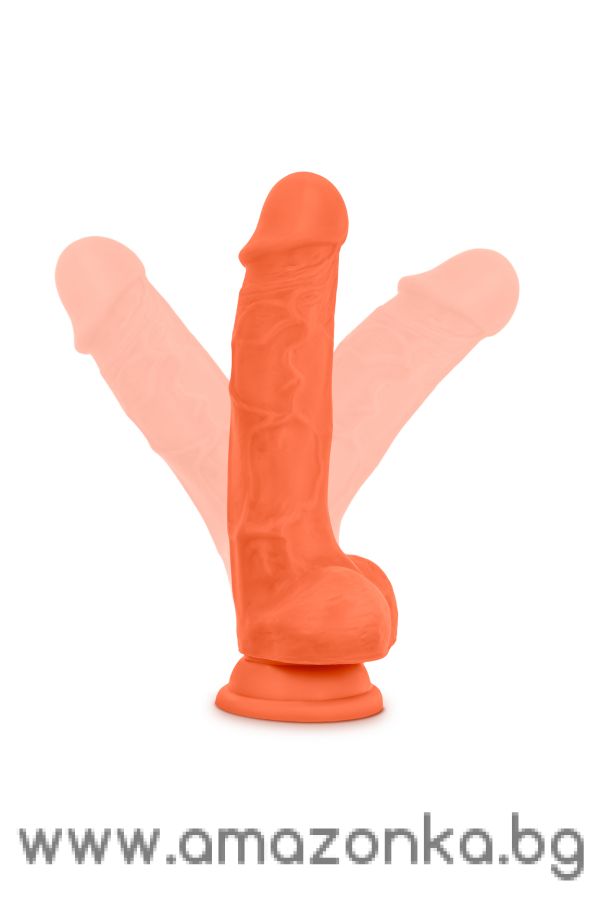 NEO ELITE 7.5INCH COCK WITH BALLS ORANGE