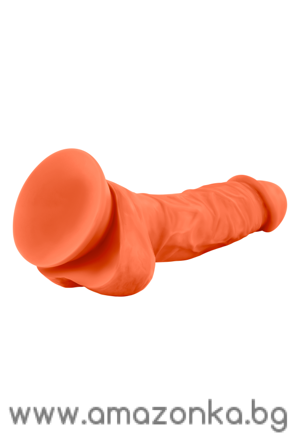 NEO ELITE 7.5INCH COCK WITH BALLS ORANGE