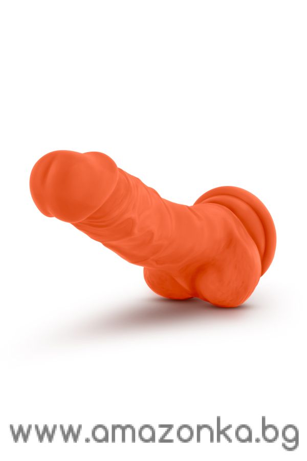 NEO ELITE 7.5INCH COCK WITH BALLS ORANGE