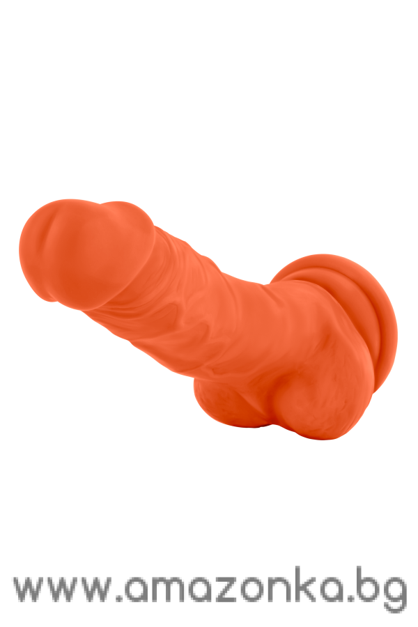 NEO ELITE 7.5INCH COCK WITH BALLS ORANGE