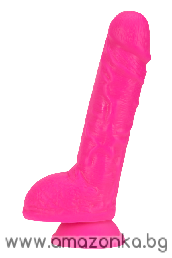 NEO ELITE  9 INCH COCK WITH BALLS NEON PINK