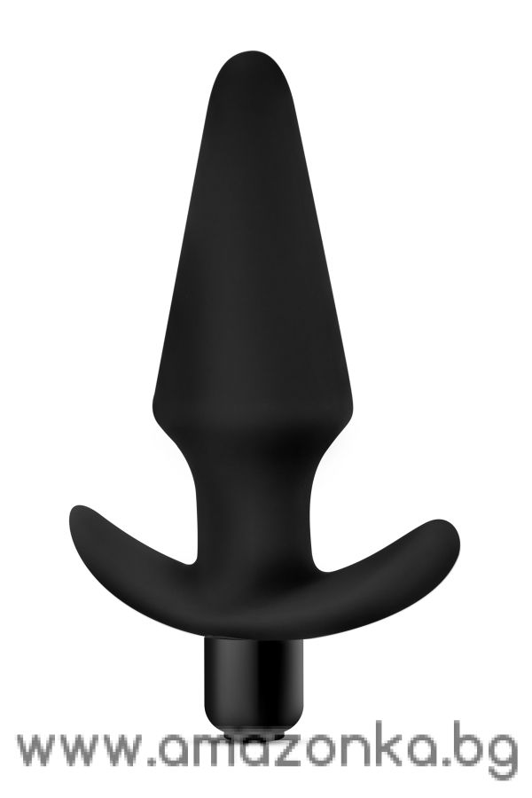 ANAL ADVENTURES PLATINUM SILICONE VIBRATING PLUG BLACK