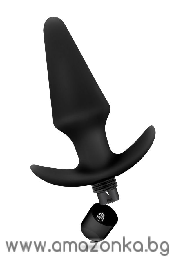 ANAL ADVENTURES PLATINUM SILICONE VIBRATING PLUG BLACK