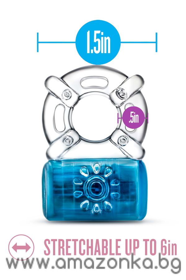 PLAY WITH ME ONE NIGHT STAND VIBRATING C-RING BLUE