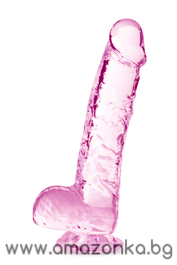 NATURALLY YOURS  6 INCH CRYSTALLINE DILDO  ROSE