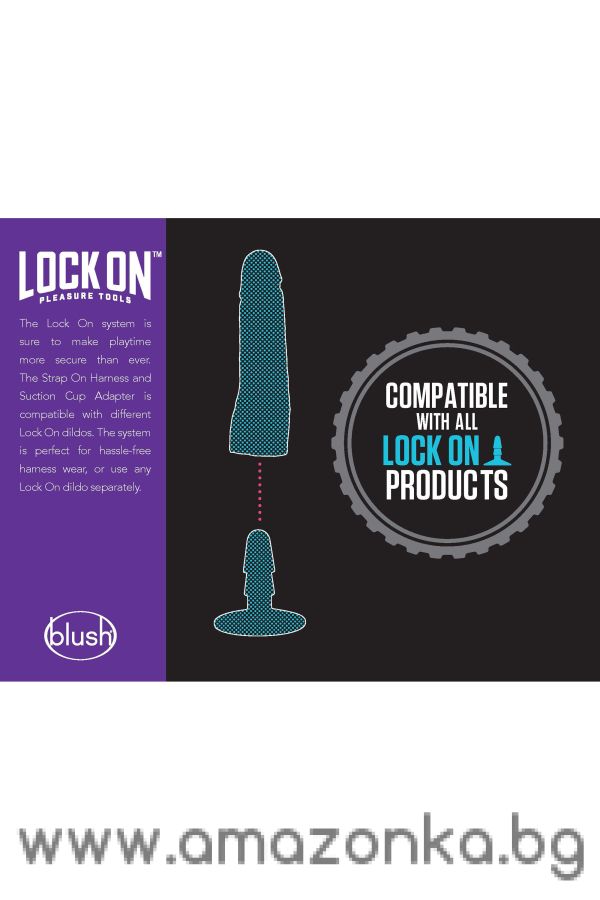 LOCK ON HEXANITE 7.5 INCH DILDO WITH SUCTION CUP ADAPTER MOCHA
