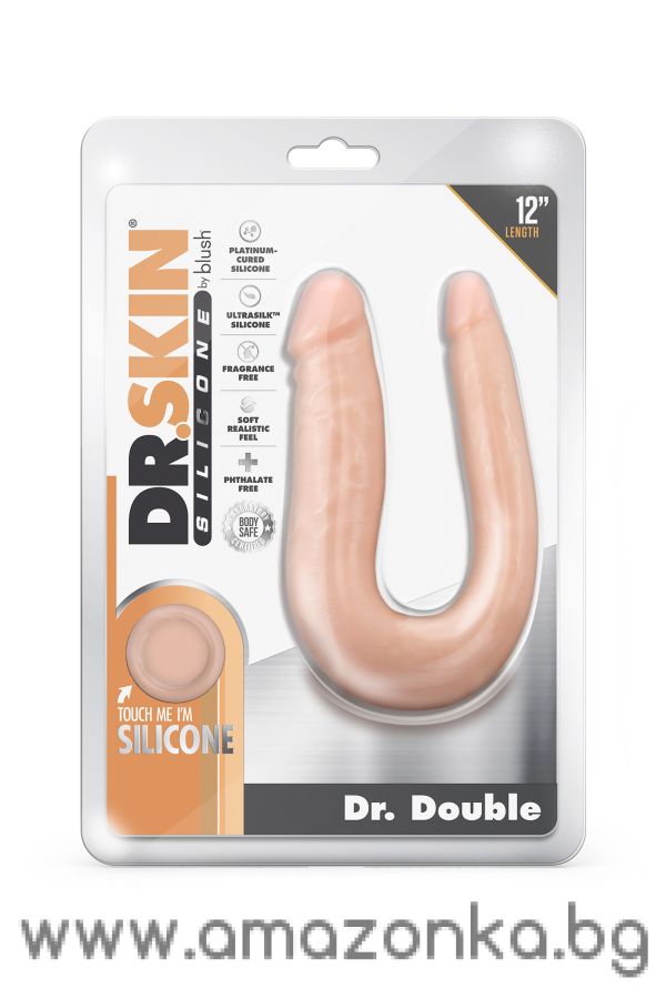 DR. SKIN SILICONE DR. DOUBLE 12 INCH DOUBLE DONG VANILLA