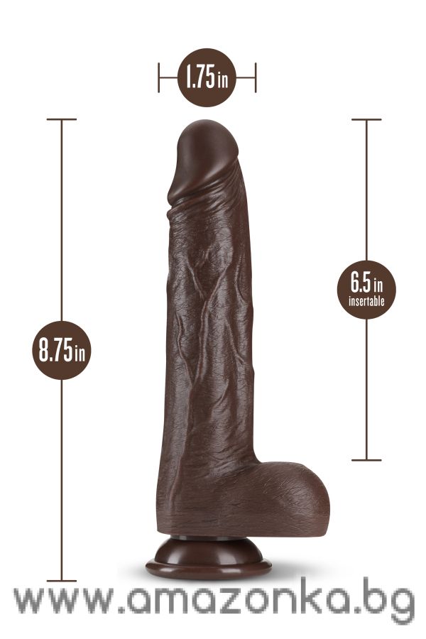 DR. SKIN SILICONE DR. MURPHY 8 INCH THRUSTING DILDO CHOCOLATE
