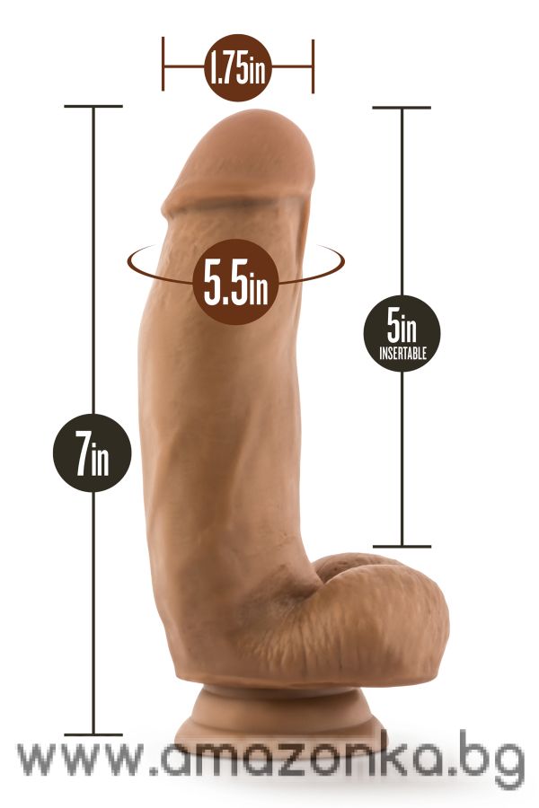 DR. SKIN SILICONE DR. SAMUEL 7 INCH DILDO WITH SUCTION CUP MOCHA